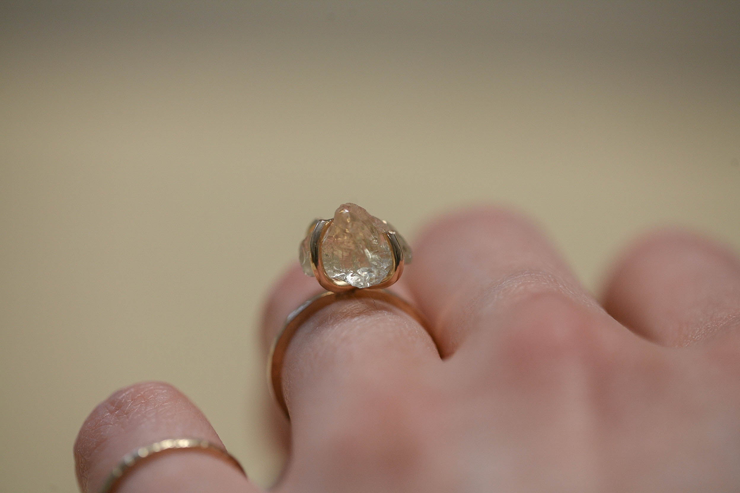 Bague pierre de soleil d'Oregon taille 5