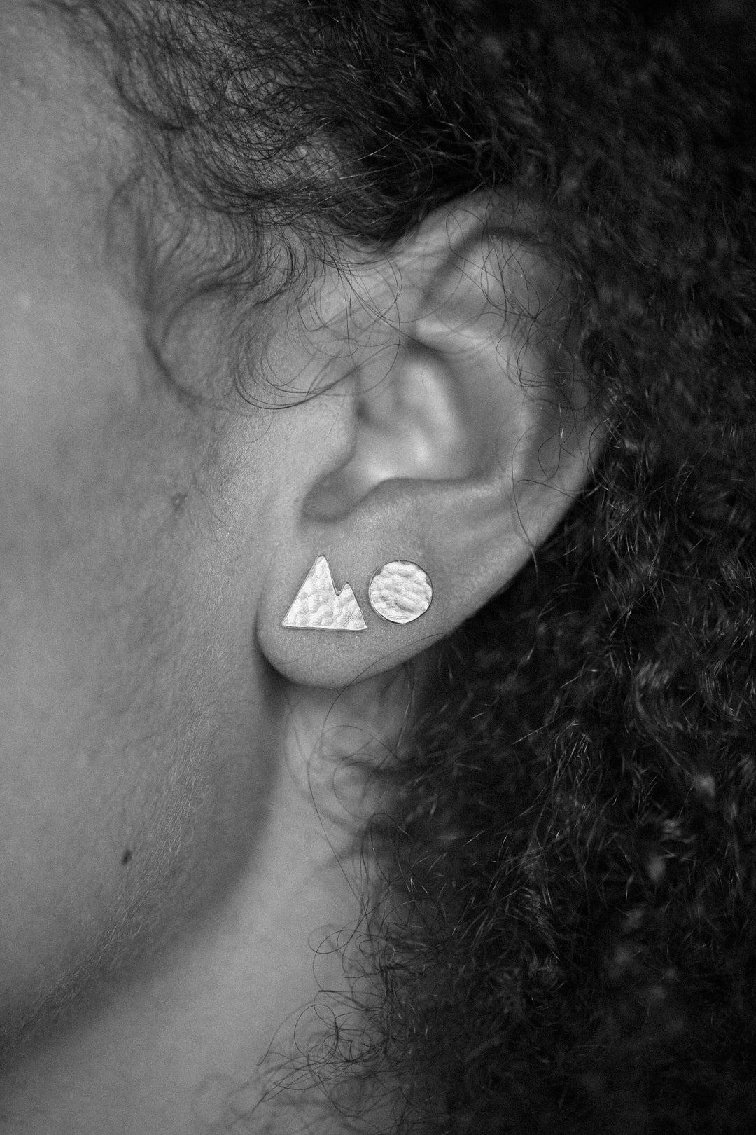 Mountain and moon studs