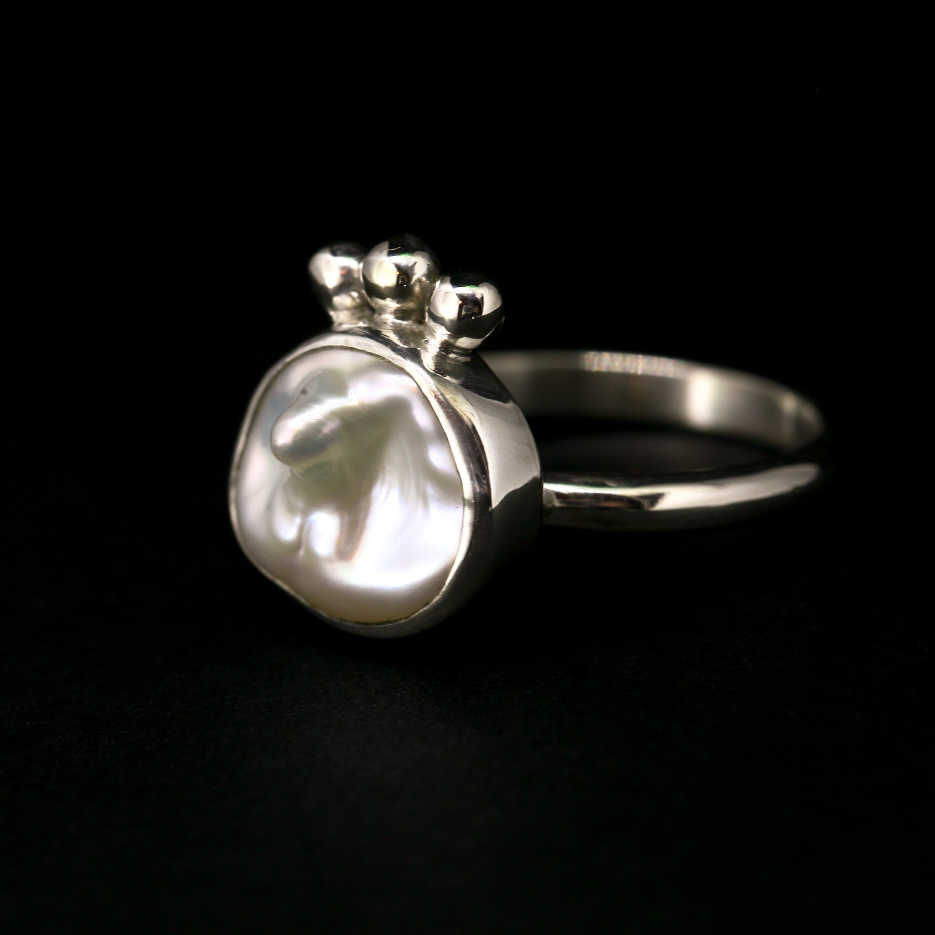 Bague perle Keshi TAILLE 8