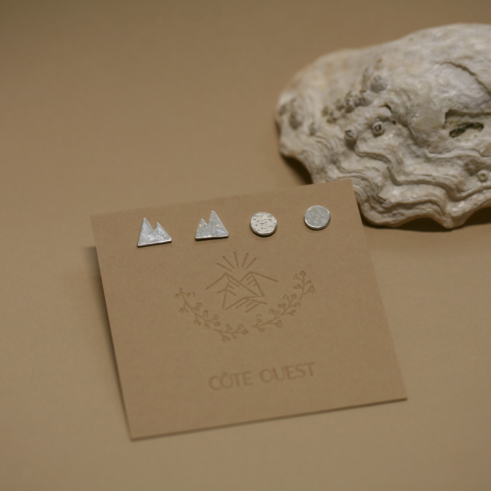Mountain and moon studs