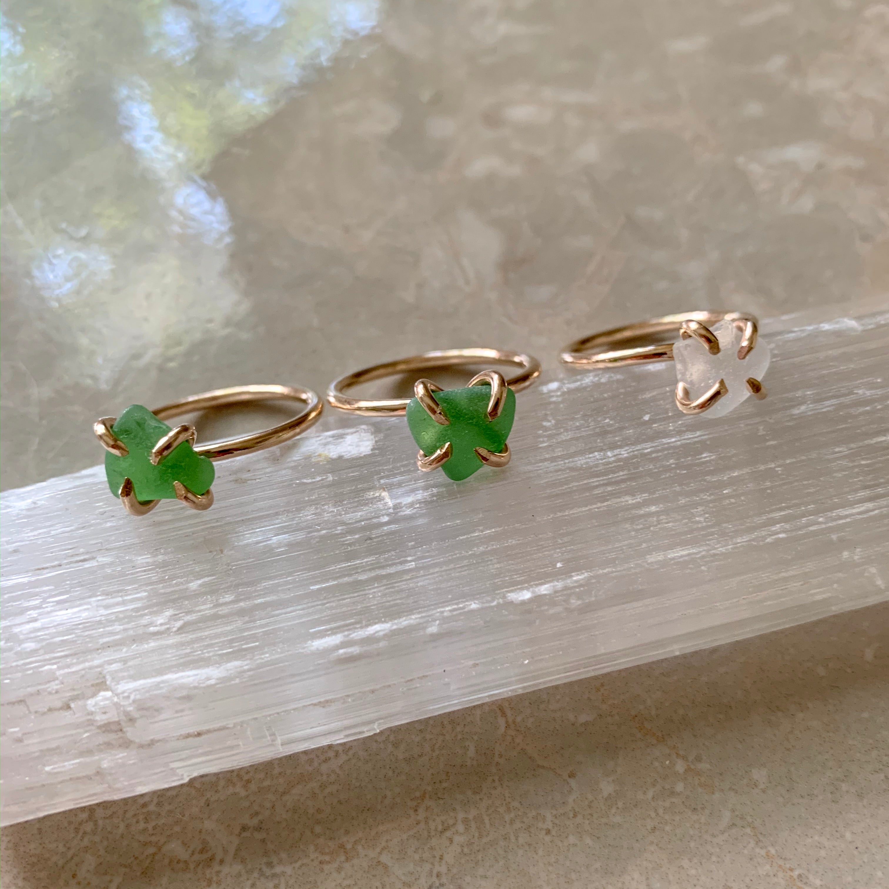 Sea glass ring