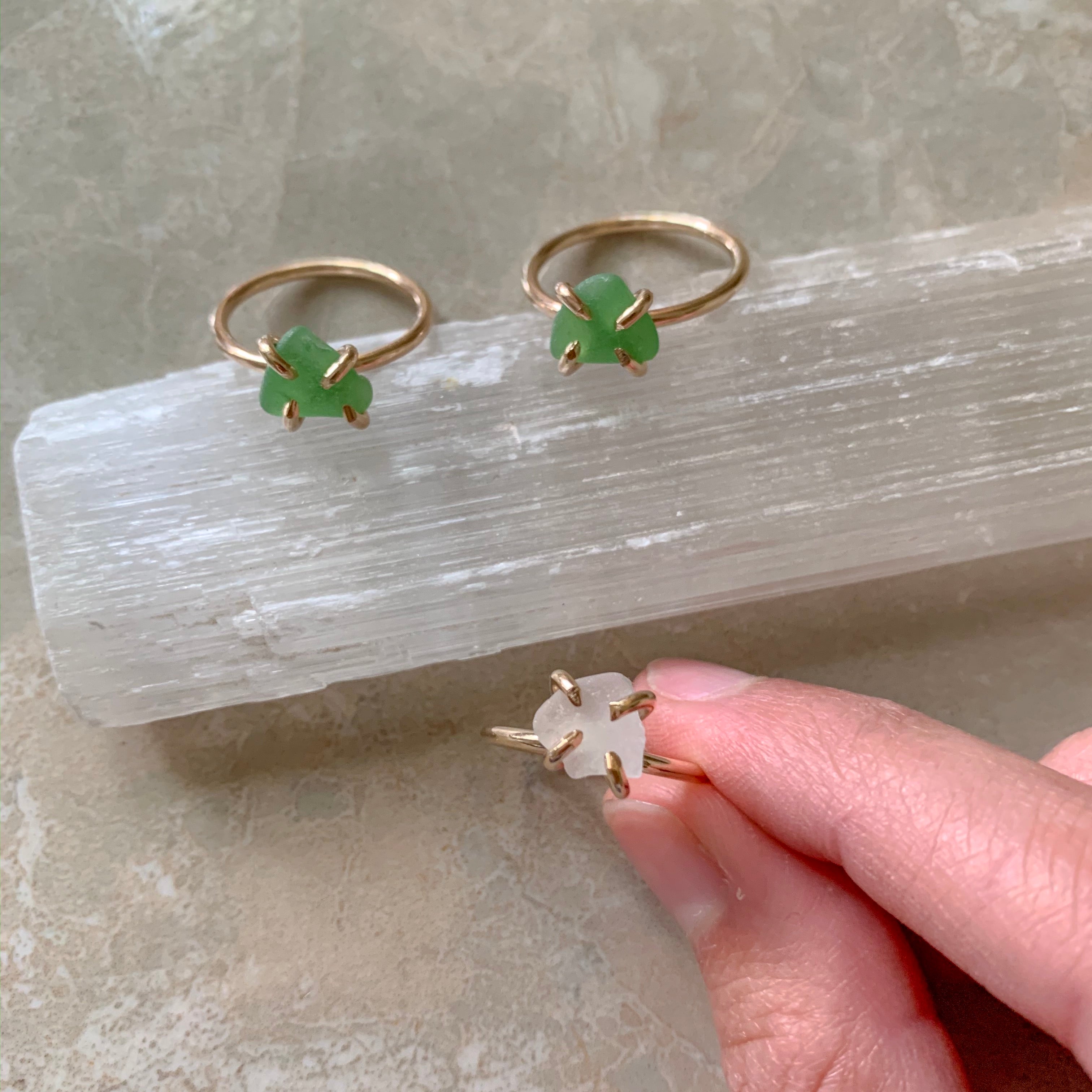 Sea glass ring