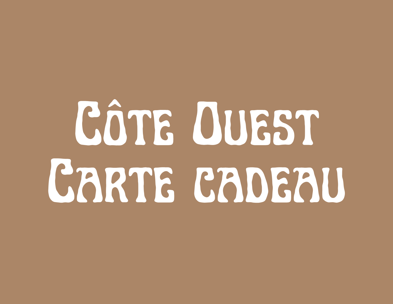 Carte Cadeau Côte Ouest