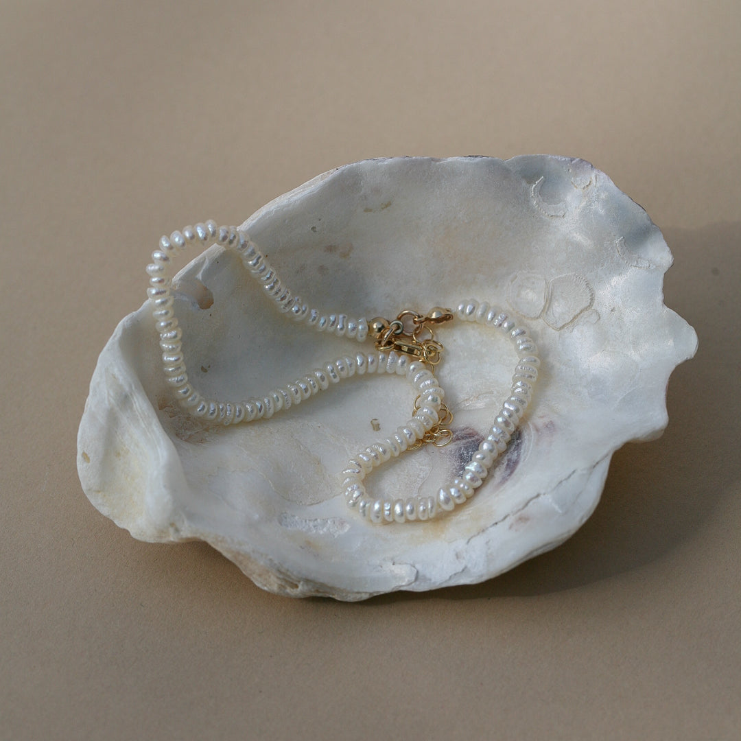 Dainty pearl anklet