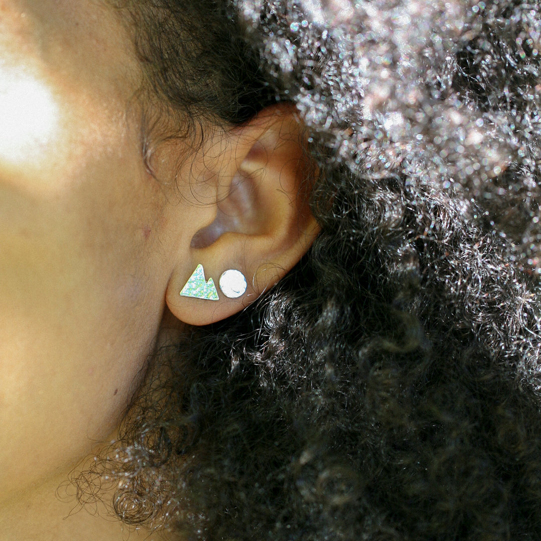 Mountain and moon studs